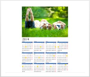 Single page calendar (12" x 8") with 2024 Landscape design