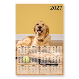 Single page calendar (12" x 8") with 2027 Year Planner Portrait design